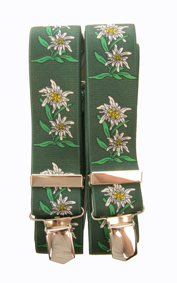 Hosenträger Edelweiss Grün