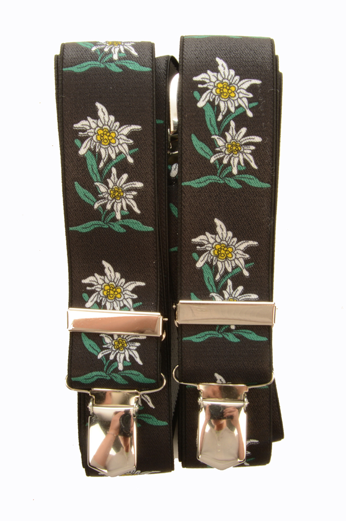 Hosenträger Edelweiss Schwarz
