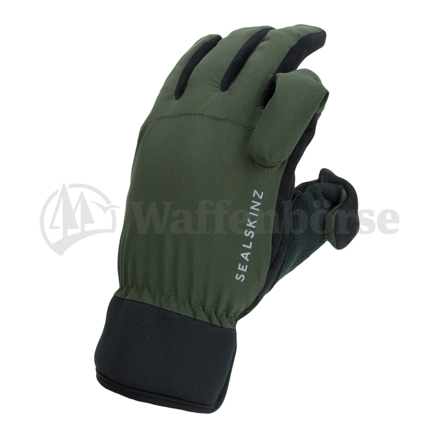 SEALSKINZ  oliv/black 100 % Waterproof Schlitzfinger XL